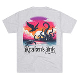 Kraken's Ink Sunset Unisex Tri-Blend Crew Tee