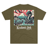 Kraken's Ink Ancient Japan Unisex Tri-Blend Crew Tee
