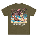 Kraken's Ink Bikini Time Unisex Tri-Blend Crew Tee