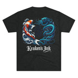 Kraken's Ink Koi Fish Unisex Tri-Blend Crew Tee