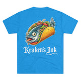 Kraken's Ink Taco Fish Unisex Tri-Blend Crew Tee