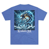 Kraken's Ink Lightning Storm Unisex Tri-Blend Crew Tee