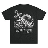 Kraken's Ink Fallen Anchor Unisex Tri-Blend Tee