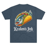 Kraken's Ink Taco Fish Unisex Tri-Blend Crew Tee