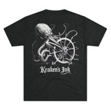 Kraken's Ink Ship Wheel Unisex Tri-Blend Crew Tee