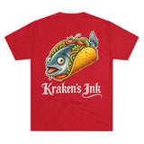 Kraken's Ink Taco Fish Unisex Tri-Blend Crew Tee