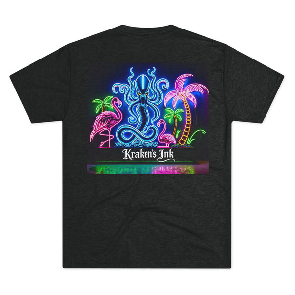 Kraken's Ink Miami Lights Unisex Tri-Blend Crew Tee