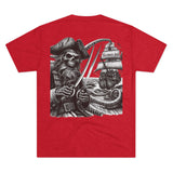 Kraken's Ink Skull Pirate Unisex Tri-Blend Crew Tee