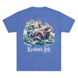 Kraken's Ink Watercolor Unisex Tri-Blend Crew Tee