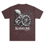 Kraken's Ink Ship Wheel Unisex Tri-Blend Crew Tee