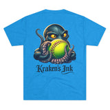 Kraken's Ink Softball Grip Unisex Tri-Blend Crew Tee