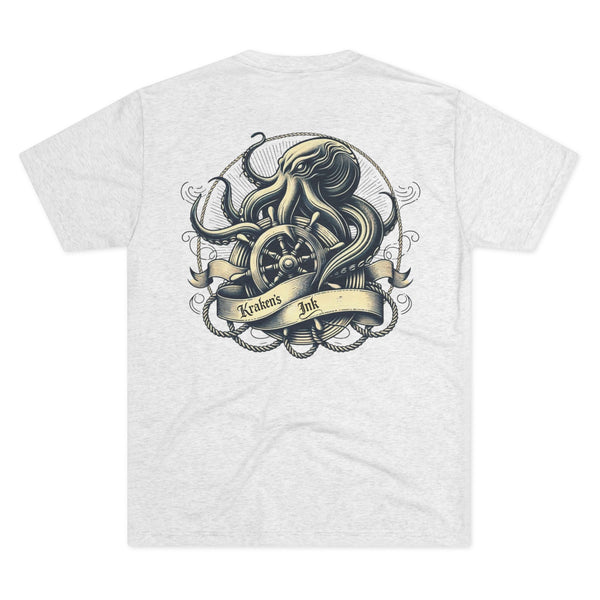 Kraken's Ink At The Helm Unisex Tri-Blend Crew Tee