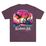Kraken's Ink Sunset Unisex Tri-Blend Crew Tee