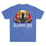 Kraken's Ink Sunset Shadow Unisex Tri-Blend Crew Tee