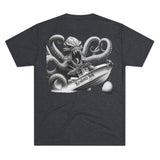 Kraken's Ink Boat Attack Unisex Tri-Blend Crew Tee