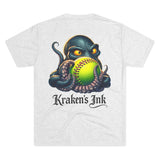 Kraken's Ink Softball Grip Unisex Tri-Blend Crew Tee
