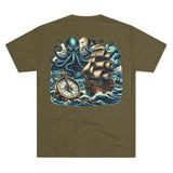 Kraken's Ink Compass Path Tri-Blend Crew Tee
