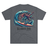 Kraken's Ink Surf Style Unisex Tri-Blend Crew Tee