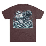 Kraken's Ink Ship Attack Unisex Tri-Blend Crew Tee