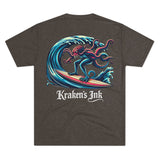 Kraken's Ink Surf Style Unisex Tri-Blend Crew Tee