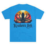 Kraken's Ink Sunset Shadow Unisex Tri-Blend Crew Tee