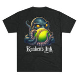 Kraken's Ink Softball Grip Unisex Tri-Blend Crew Tee