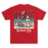 Kraken's Ink Bikini Time Unisex Tri-Blend Crew Tee
