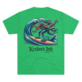 Kraken's Ink Surf Style Unisex Tri-Blend Crew Tee
