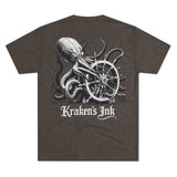 Kraken's Ink Ship Wheel Unisex Tri-Blend Crew Tee