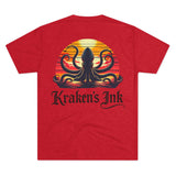 Kraken's Ink Sunset Shadow Unisex Tri-Blend Crew Tee