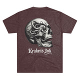 Kraken's Ink Skull Hatch Unisex Tri-Blend Crew Tee