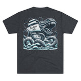 Kraken's Ink Ship Attack Unisex Tri-Blend Crew Tee