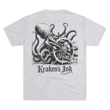 Kraken's Ink Ship Wheel Unisex Tri-Blend Crew Tee