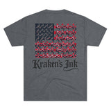 Kraken's Ink Murica Flag Unisex Tri-Blend Crew Tee