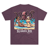 Kraken's Ink Bikini Time Unisex Tri-Blend Crew Tee