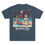 Kraken's Ink Bikini Time Unisex Tri-Blend Crew Tee