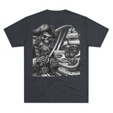 Kraken's Ink Skull Pirate Unisex Tri-Blend Crew Tee