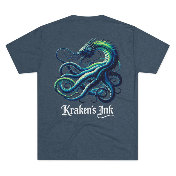 Kraken's Ink Water Dragon Unisex Tri-Blend Crew Tee