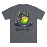 Kraken's Ink Softball Grip Unisex Tri-Blend Crew Tee
