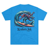 Kraken's Ink Surf Style Unisex Tri-Blend Crew Tee