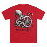 Kraken's Ink Ship Wheel Unisex Tri-Blend Crew Tee