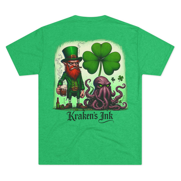 Kraken's Ink Irish Shamrock Unisex Tri-Blend Crew Tee