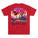 Kraken's Ink Sunset Unisex Tri-Blend Crew Tee