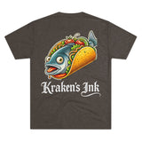 Kraken's Ink Taco Fish Unisex Tri-Blend Crew Tee
