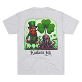 Kraken's Ink Irish Shamrock Unisex Tri-Blend Crew Tee