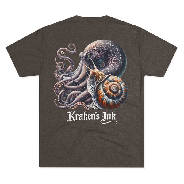 Kraken's Ink The Kraken & The Snail Unisex Tri-Blend Crew Tee