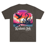 Kraken's Ink Sunset Unisex Tri-Blend Crew Tee