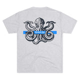 Kraken's Ink Thin Blue Line Tri-Blend Crew Tee