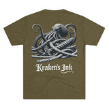 Kraken's Ink Rope Tangle Unisex Tri-Blend Crew Tee