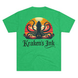 Kraken's Ink Sunset Shadow Unisex Tri-Blend Crew Tee